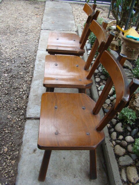 Lot of three old brutalist chairs