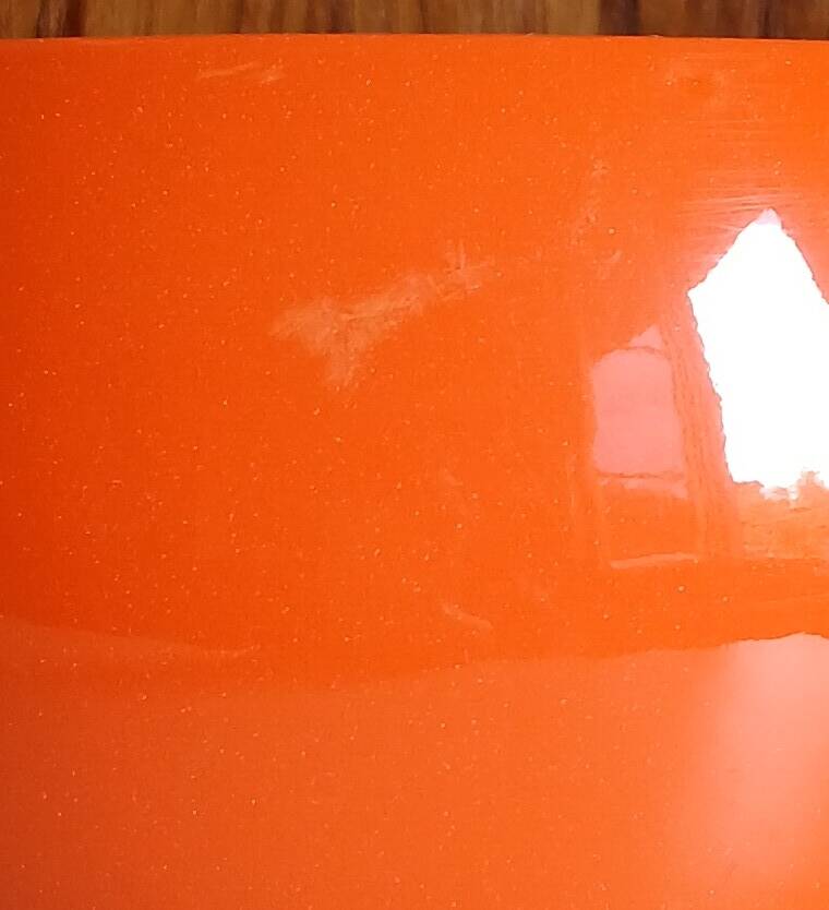 Vase boule en céramique émaillée orange 70's
