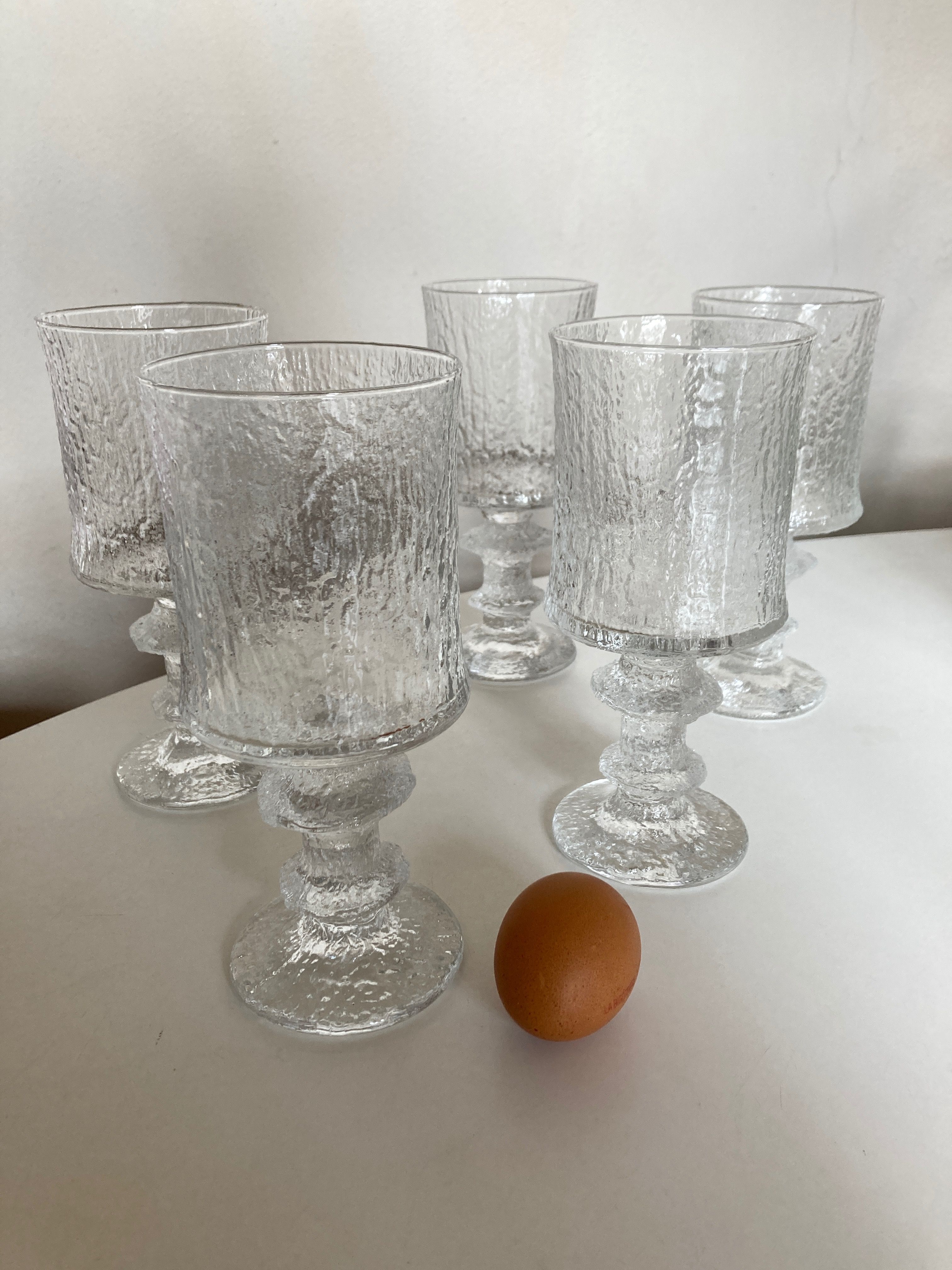 Set of 5 Timo Sarpaneva Festivo 1970 Scandinavian IIttala glasses