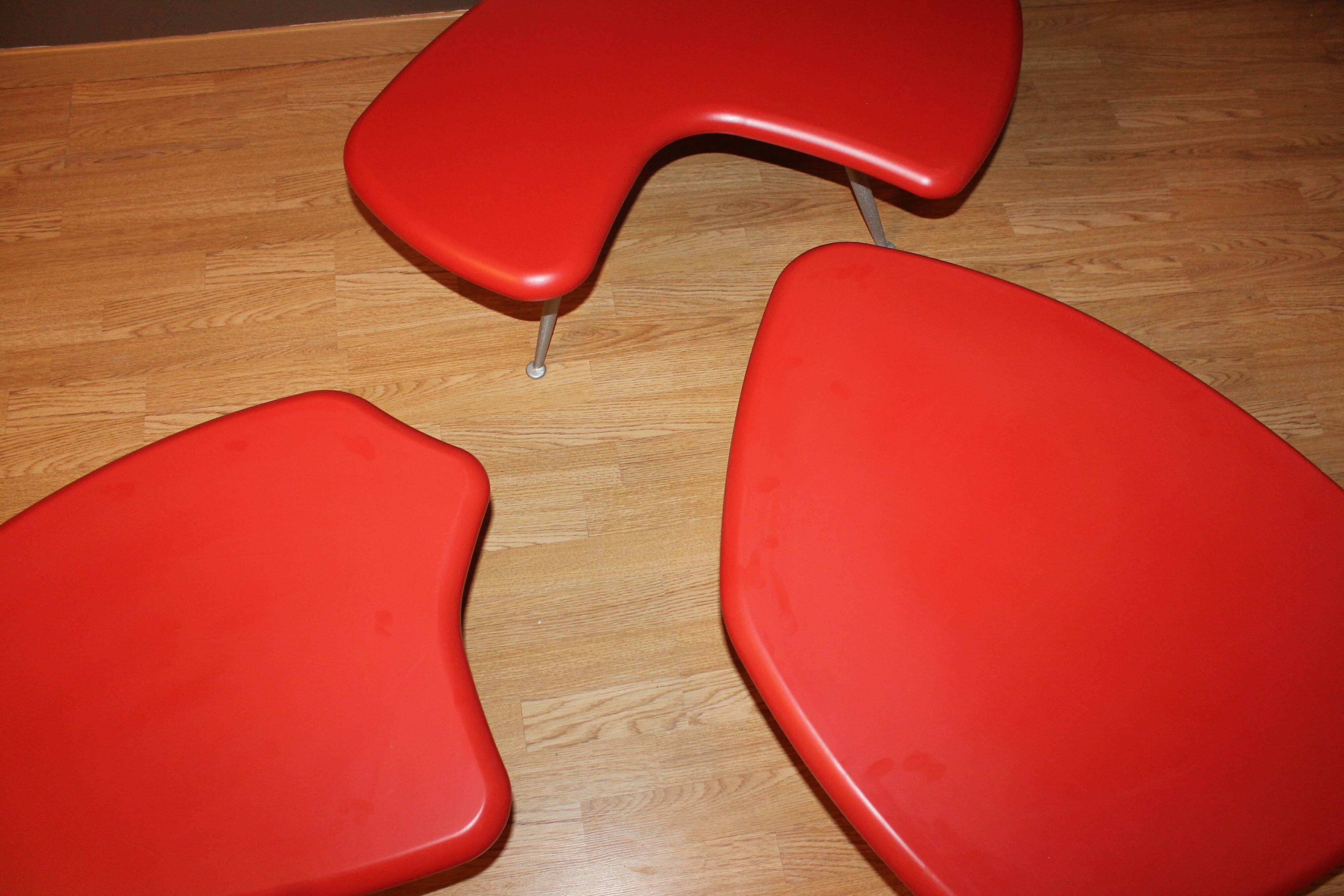 Set of 3 tables low Shu by Roderick Vos for Linteloo