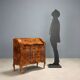 Antique walnut secretary cabinet with drop-down front, 2 drawers, Italy, 20th century.
