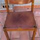 Series of 6 elm and leather chairs from the Maison Regain 60s