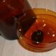 Vintage Hand Blown Brown Glass Pitcher/Carafe with Lid