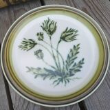 Lot of 4 mismatched plates herbarium vegetable decoration