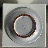 Artesania Alvarez Spanish plate in terracotta with blue plant motif.