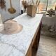 Oak and marble counter 1950