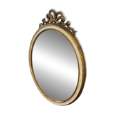 Miroir mural ovale baroque vintage à décor de noeud