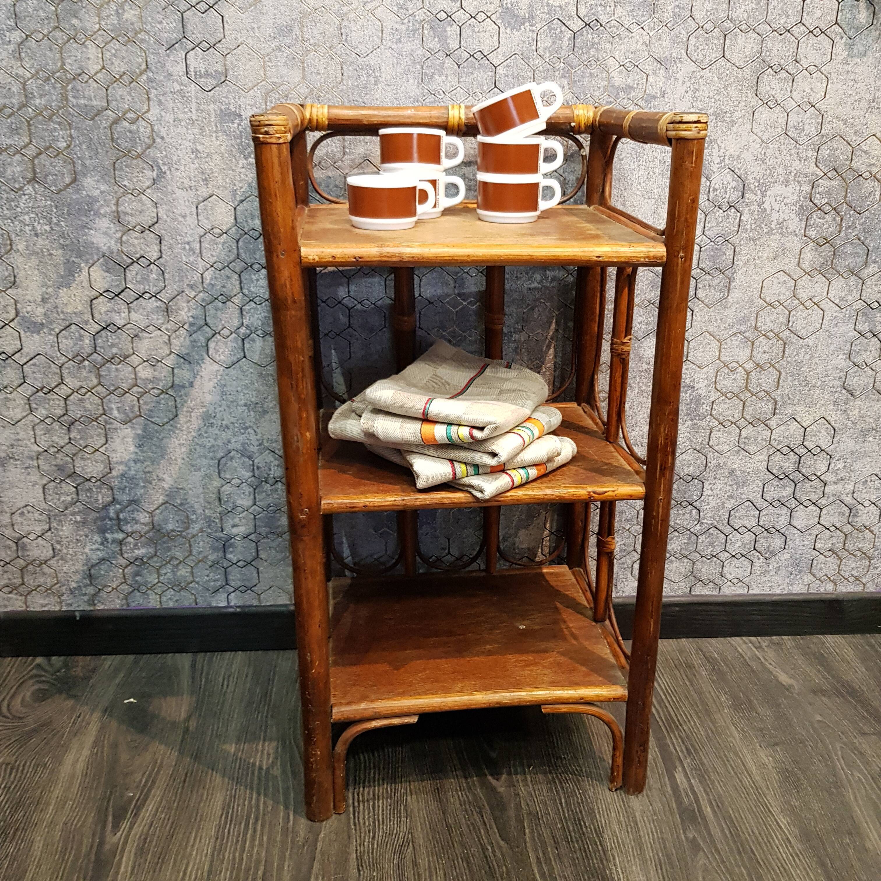 Rattan shelf