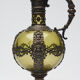 Nineteenth Renaissance style ewer in glass green and brass