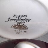 Vintage coffee service for 3 people in cream white with gold burgundy edging