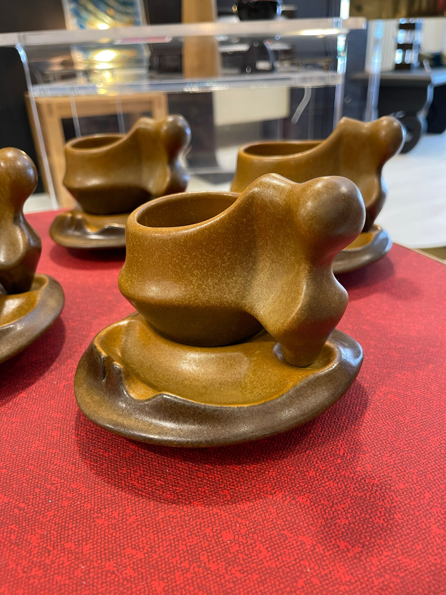 6 cups with saucers 1970. Sighisoara earthenware.