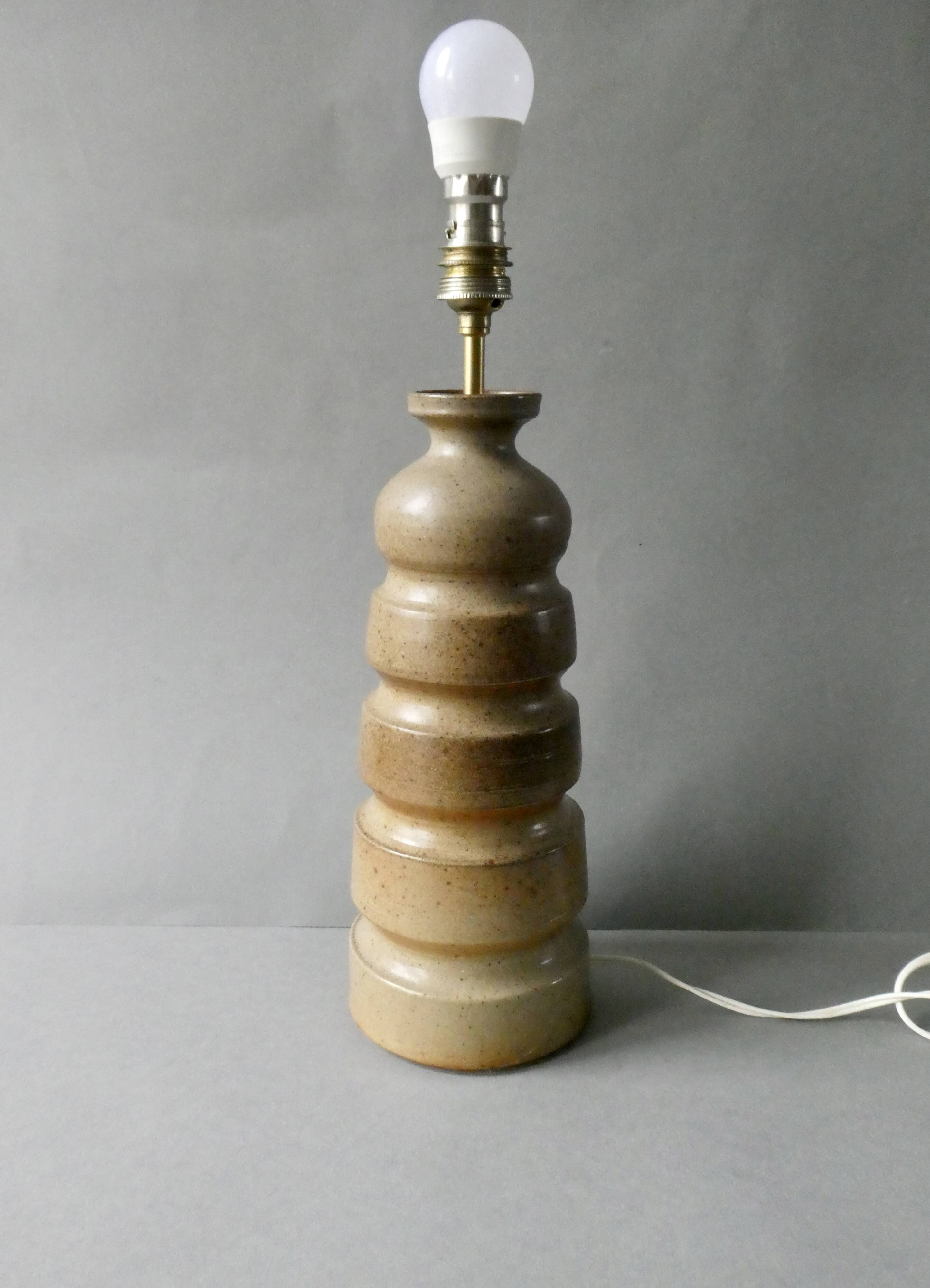 Large stoneware lamp base, signed Jean-Luc Noël, 1980s-90s