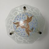 Aurys Loys Lucha enameled glass basin with lily of the valley decoration