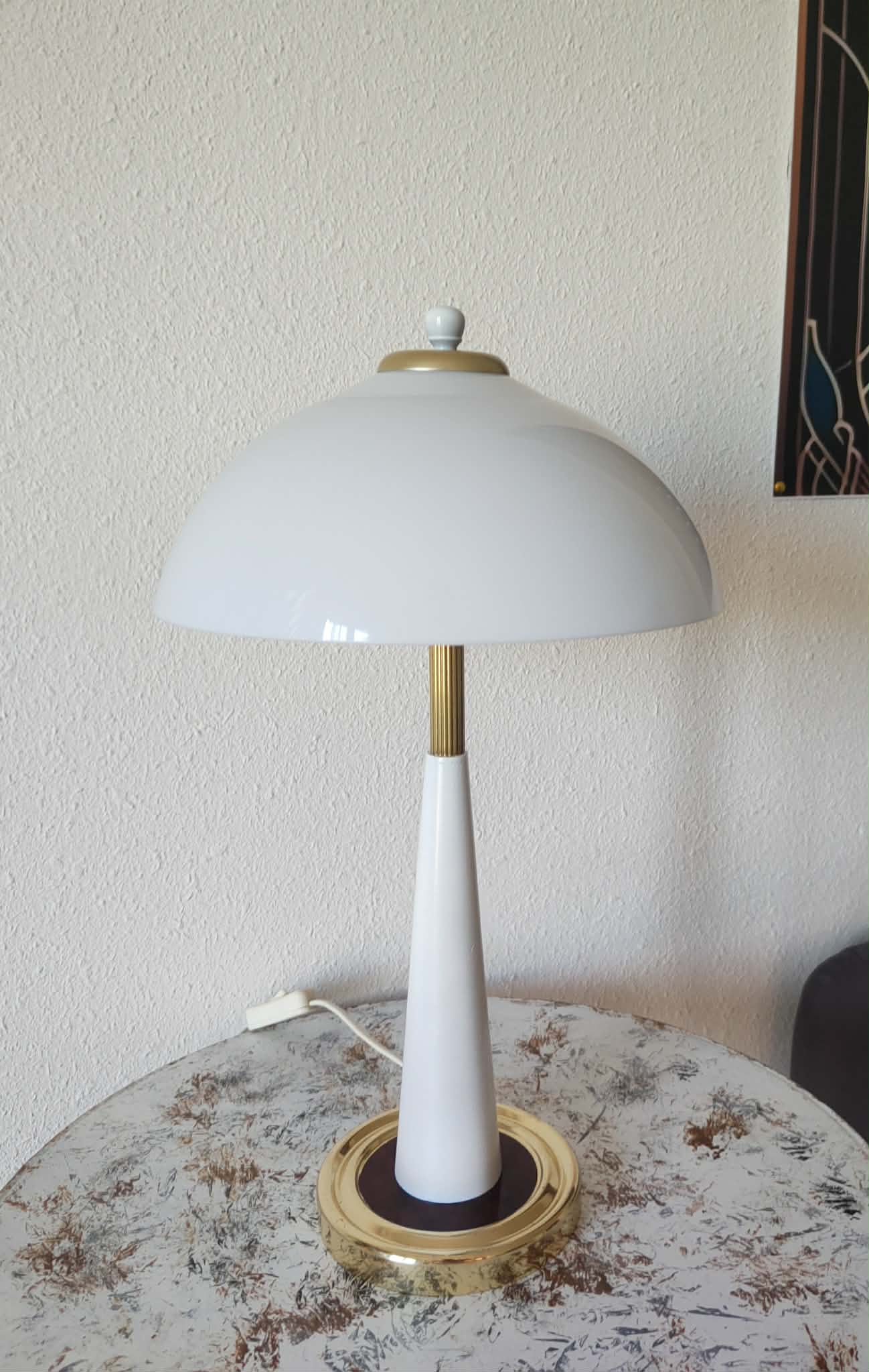1980s vintage mushroom lamp in brass