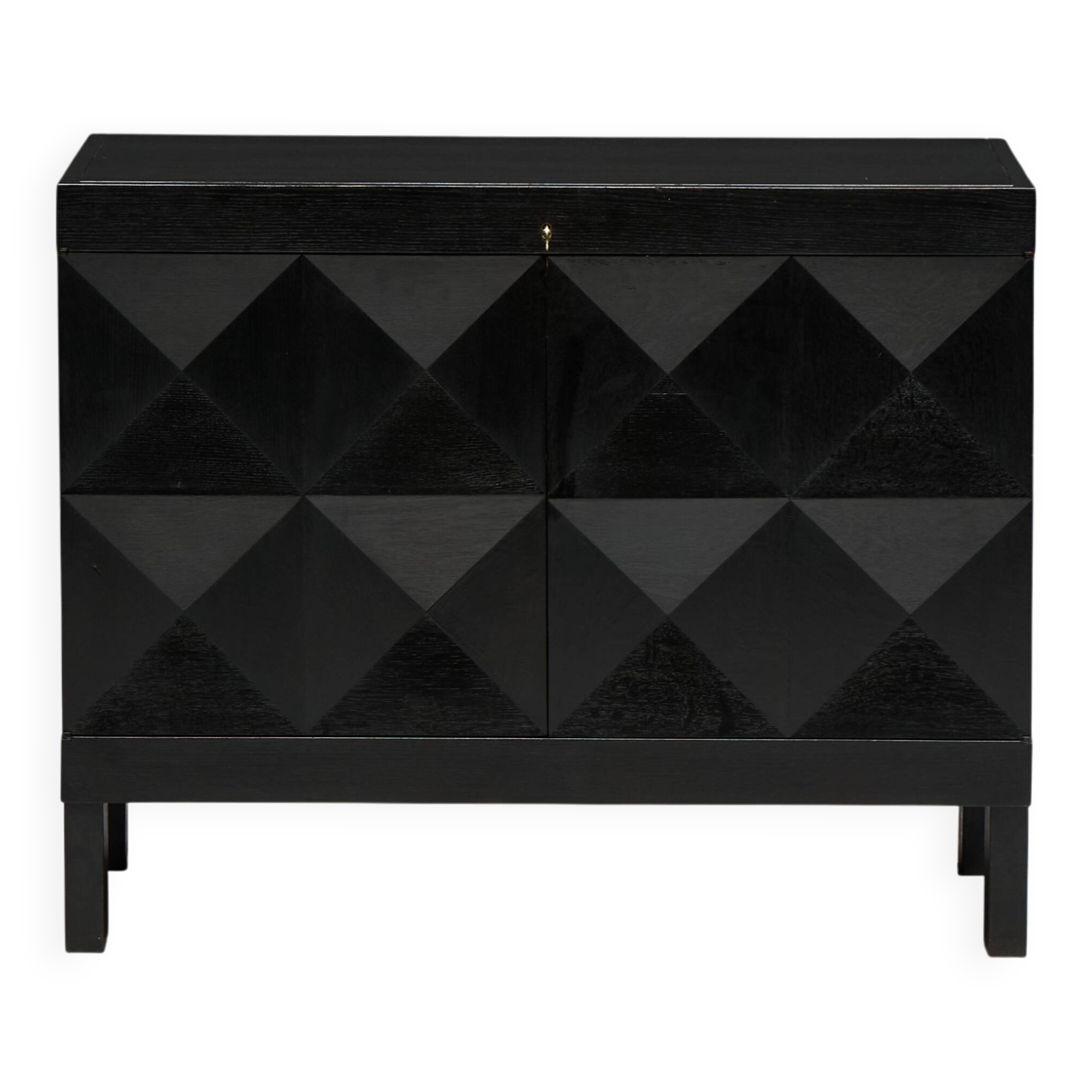 Brutalist De Coene Cabinet in Stained Oak, Belgium, 1970s