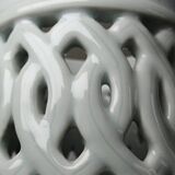 Celadon reticulated porcelain brush holder, Korea, Joseon style, 20th century.