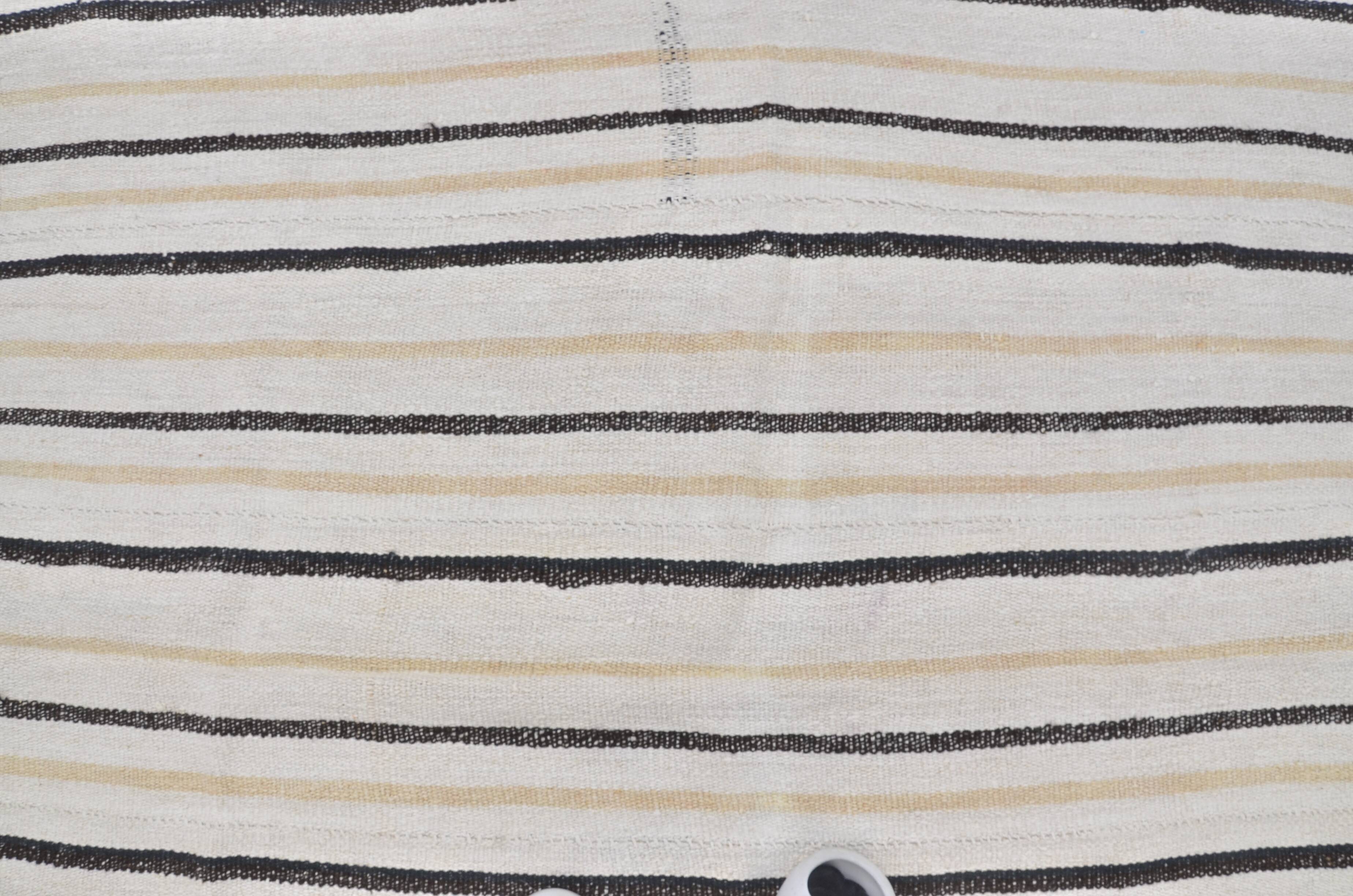 Turkish Striped Anatolian Hemp Kilim sku 3662