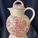 Theiere ou cruche en faïence crown devon a decor floral rose feminin