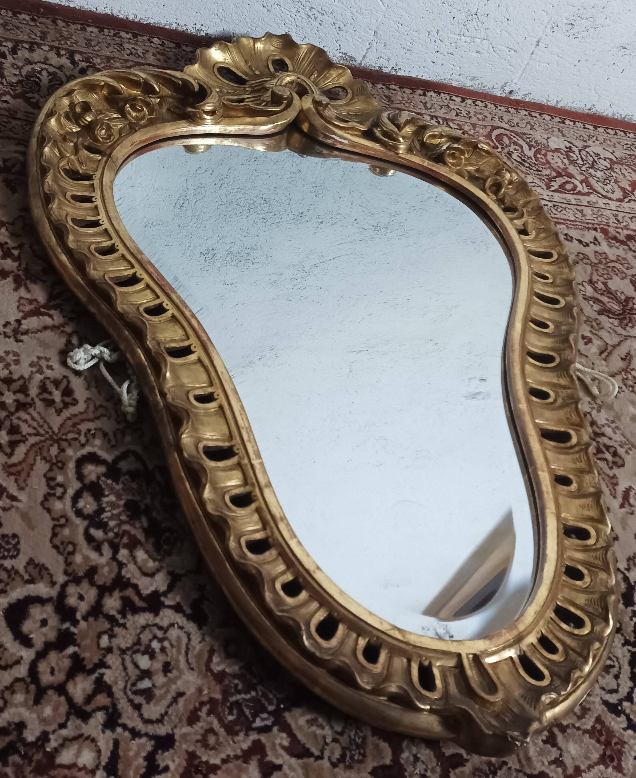 Louis XV style gilded carved wooden mirror