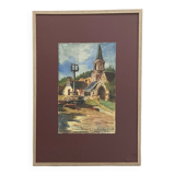 Aquarelle ancienne, chapelle du Pont Christ 1932