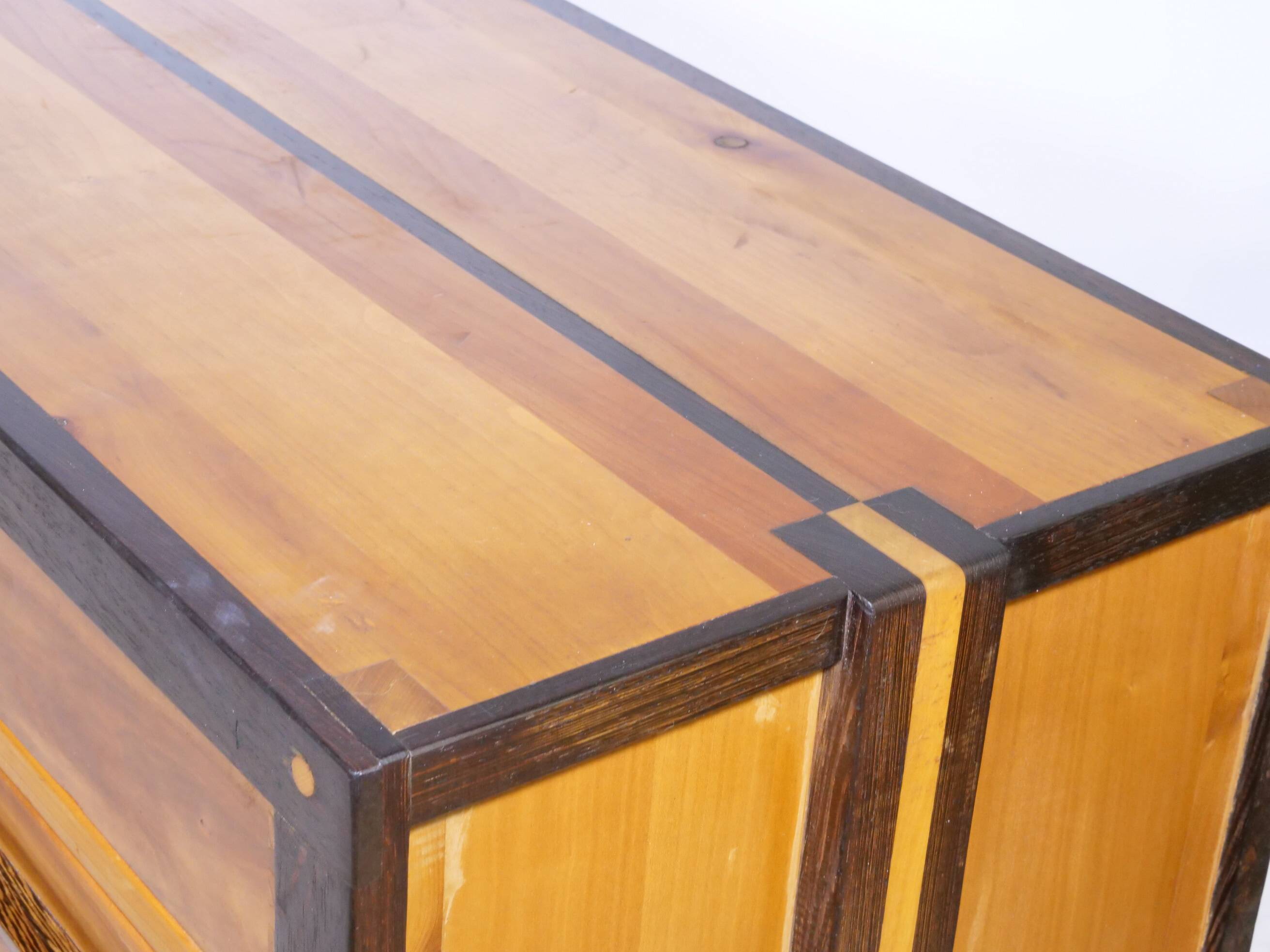 Handcrafted Solid Wood Sideboard in Wenge & Cherry, 1970 Vintage