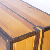 Handcrafted Solid Wood Sideboard in Wenge & Cherry, 1970 Vintage