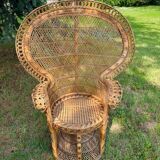 Fauteuil Emmanuelle modèle Paon 1970 vintage