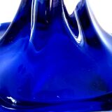 Organic-shaped intense blue Murano glass trinket bowl circa 1970
