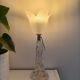 Vintage table lamp – twisted solid glass base & tulip shade