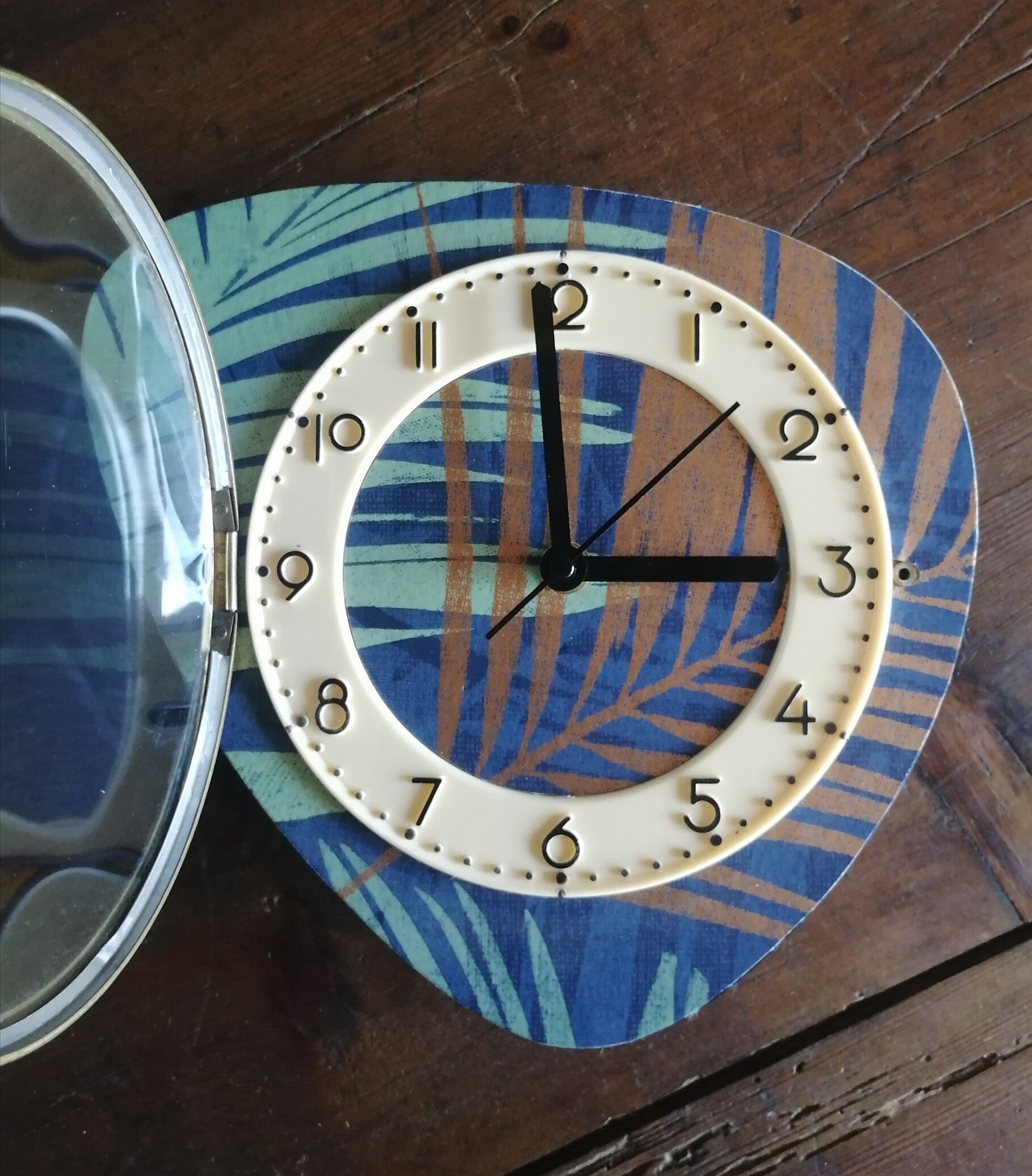Vintage clock, wall clock "Bayard Green Copper"