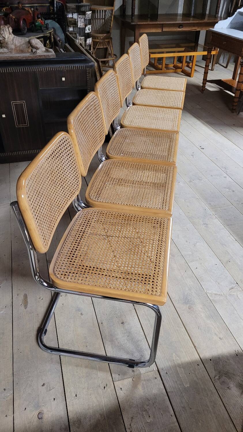 Set of 6 B32 chairs Marcel Breuer Italy design -1970s