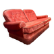 Vintage pink two-seater sofa with fringes