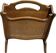 Vintage wicker newspaper rack