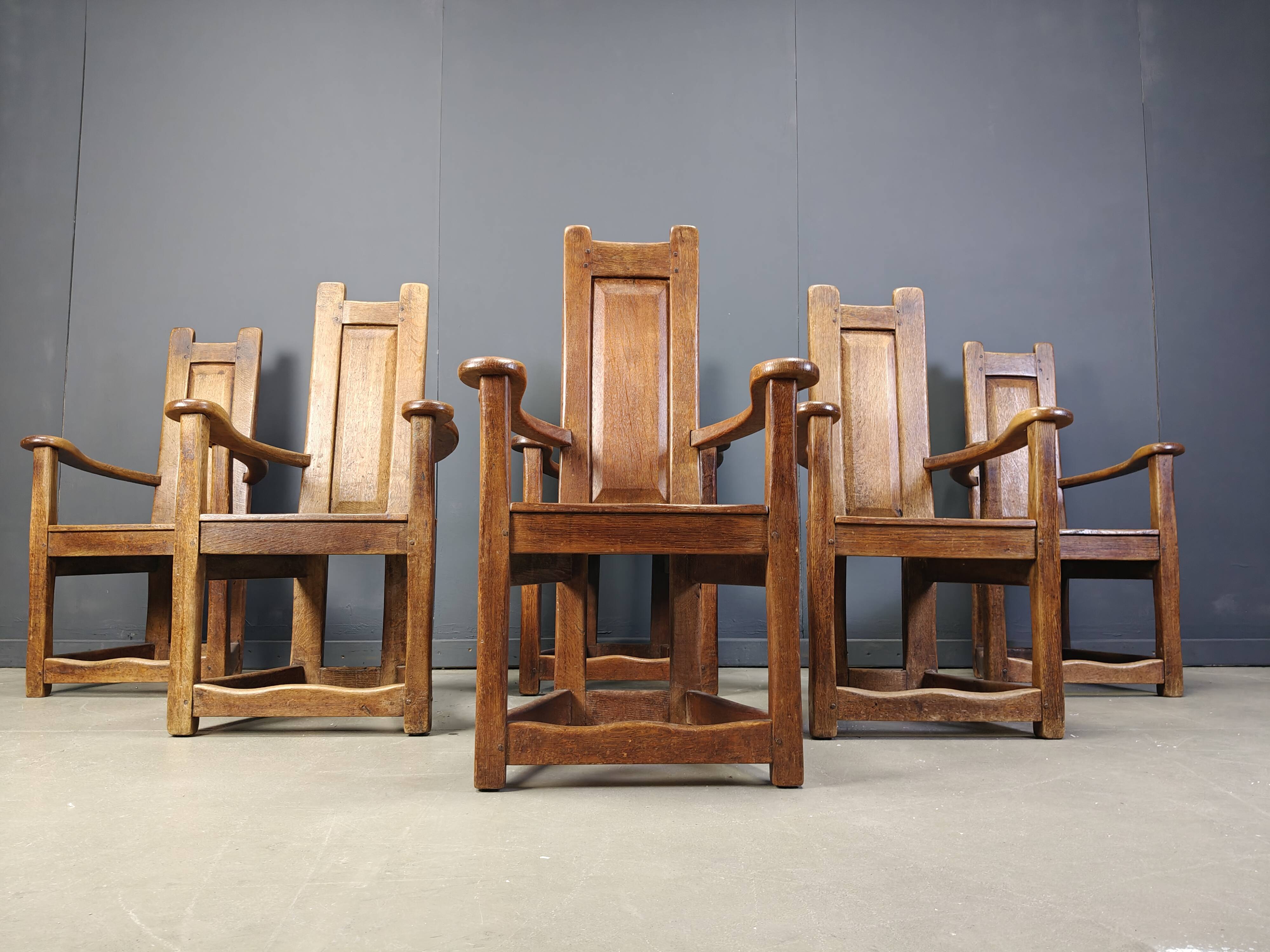 Vintage church chairs, set of 6 - 1950s