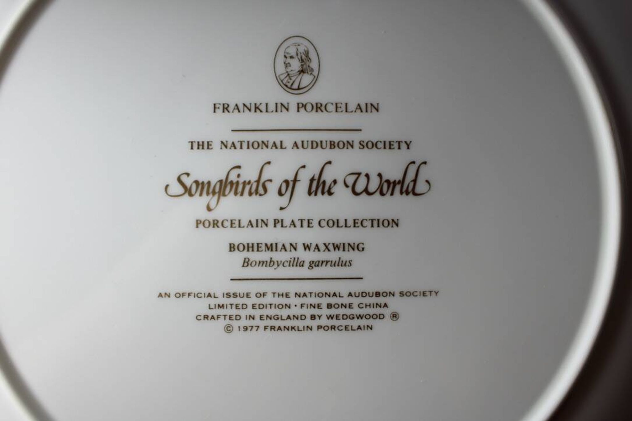 Franklin Wedgwood Singer Arthur plates 1977 x12 "songbirds of the world"