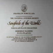 Franklin Wedgwood Singer Arthur plates 1977 x12 "songbirds of the world"