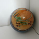 Glazed terracotta ball signed Otto Lindner
