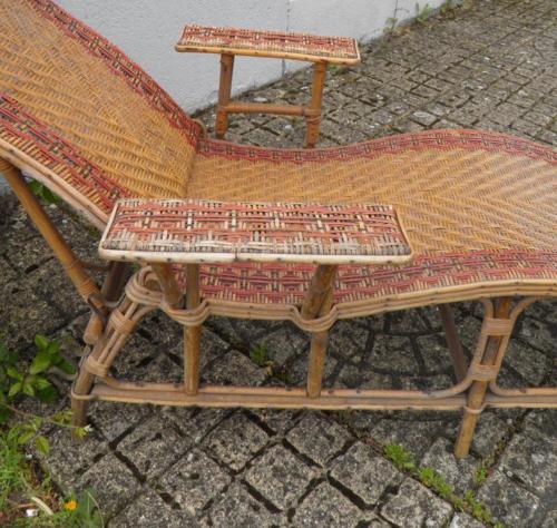 Rattan chaise longue 1900