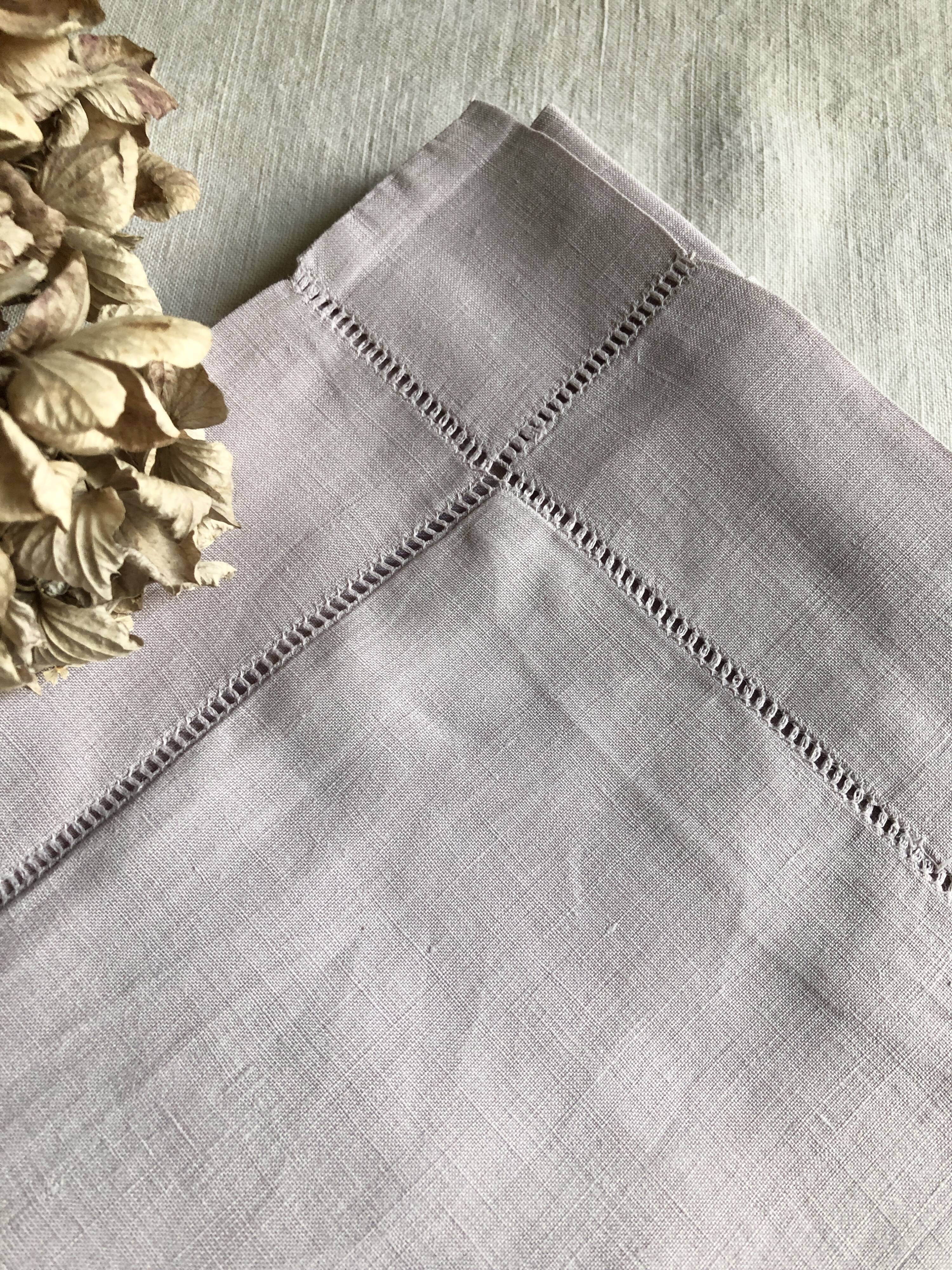 Antique pillowcase in pure linen lilac
