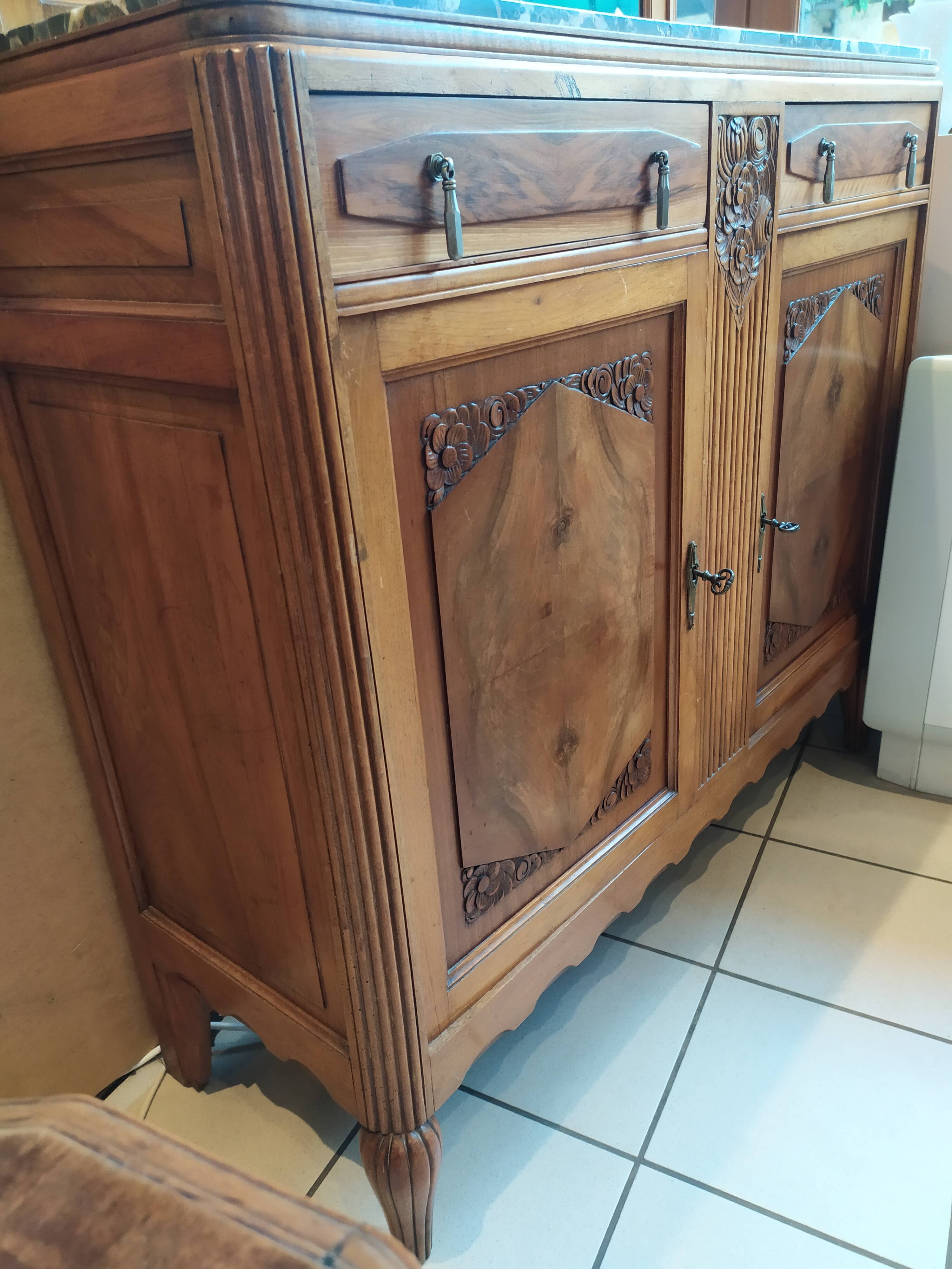 Art Deco sideboard on marble