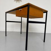 Vintage small desk designed by Pierre Paulin CM217 from the 1960s, wood and metal.