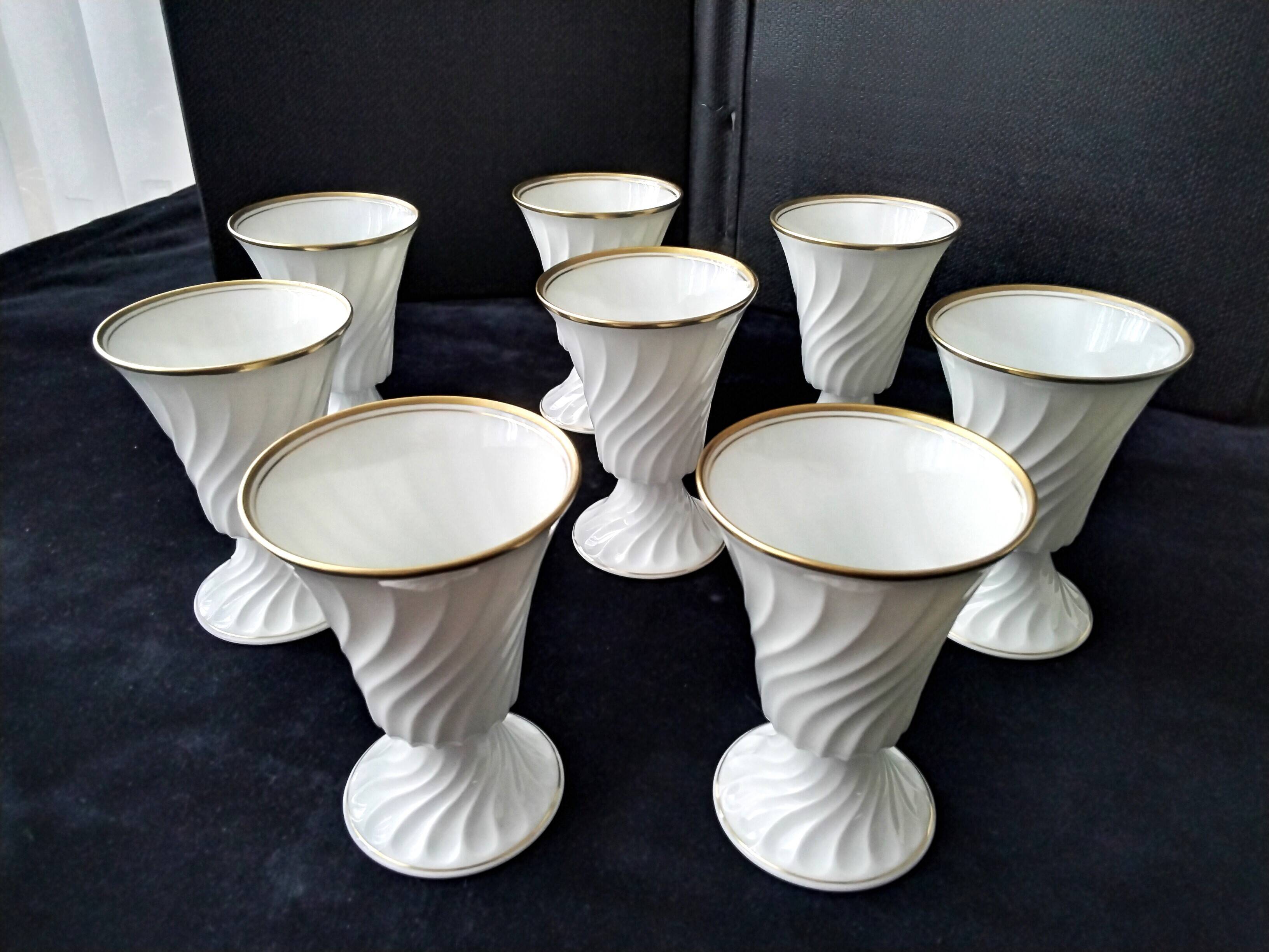8 Mazagrans in Haviland Limoges Porcelain