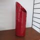 Vase red ceramic roll 70s