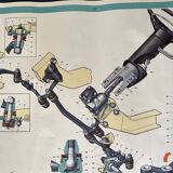 Fiat 124 Lada URSS Dessin technique Poster