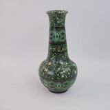 Grand vase en céramique terre-mêlée verte de Jean Gerbino Vallauris