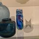 Blue glass vase, signed Morin, Dieulefit
