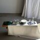 Vintage rectangular silver-plated tray with handles L37 W27 H1.5