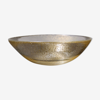 Vide-poche en verre de Murano moucheté d'or postmoderne, Italie