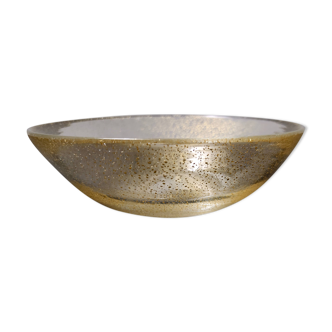 Postmodern Gold Flecked Murano Glass Bowl, Italy