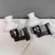 Vitrika Lamps Danish 1970-80s Double Layer Glass Shades Painted Wood Mounts